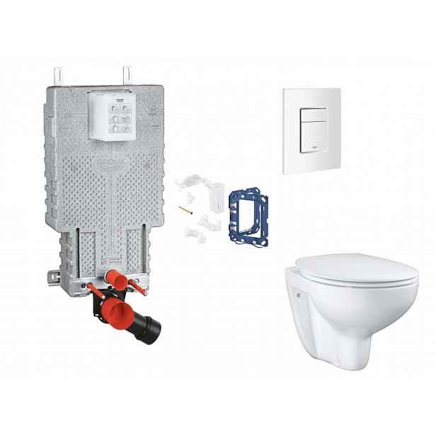 Grohe Uniset - Set předstěnové instalace, klozetu, sedátka SoftClose, tlačítka Skate Cosmopolitan a sady pro vhazování tablet, alpská bílá SANI15BB311