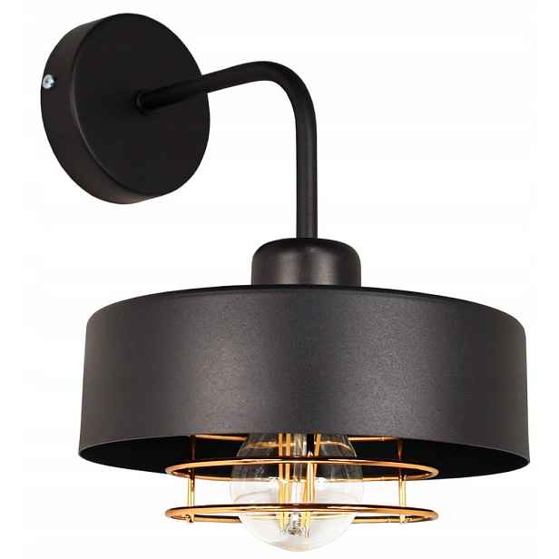 Nástěnná lampa Loft černá, měděná, nad zrcadlo, nástěnné Led svítidlo