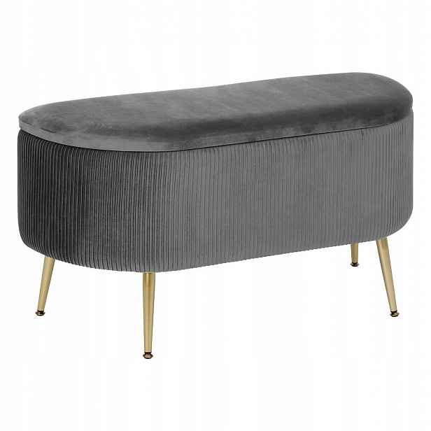 Sedadlo Do Předsíně S Úložným Prostorem Mdf 100X40X53 CM, Šedé