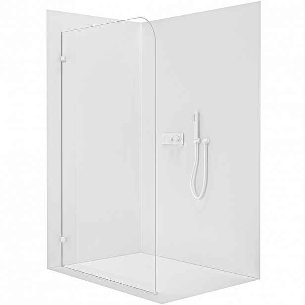 Sprchová zástěna Walk-in Orbis L/P - 8 mm - bílá matná, transparentní sklo - 70x200 cm