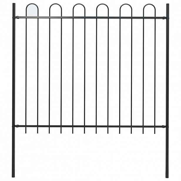 vidaXL Zahradní plot BOXTEL s obloukem nahoře ocelový 170 x 150 cm černý