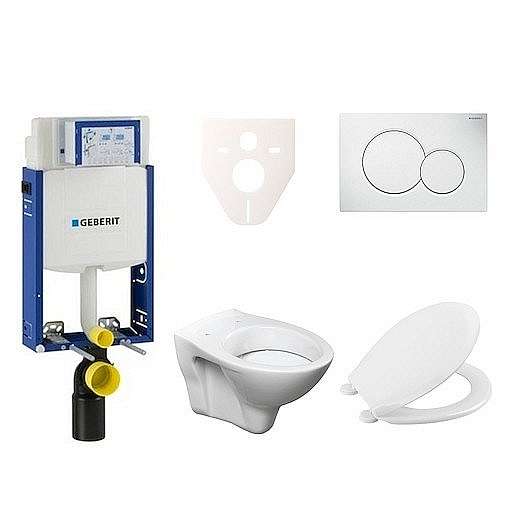 Závěsný set WC S-line + modul Geberit Kombifix s tlačítkem Sigma 01 (bílé) 110.302.00.5 NR1
