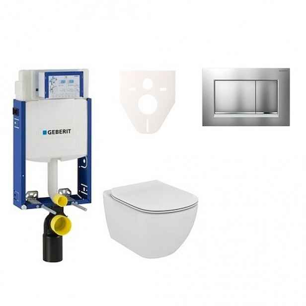 Závěsný set WC Ideal Standard Tesi + modul Geberit Kombifix s tlačítkem Sigma 30 (chrom mat/lesk) 110.302.00.5 NF7