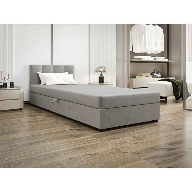 Jednolůžková postel 100x195 MANKA 1 - světle šedá
