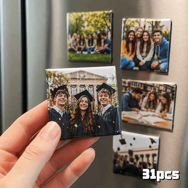 TEMU 31 ks Svatební foto magnety s vlastním jménem 2X2 palce, personalizovaná svatební památka, čtvercové magnety s svatby, romantická dekorace na