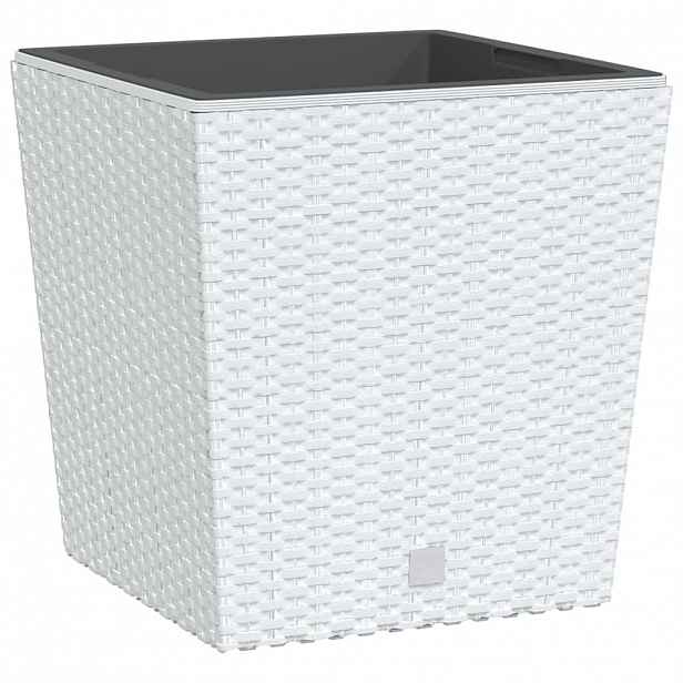 vidaXL Truhlík s odnímatelnou vložkou bílý 21 / 32 l PP ratan