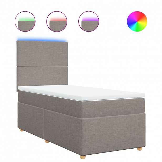 vidaXL Box spring postel s matrací taupe 80x200 cm textil