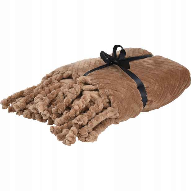 Deka boho s třásněmi, 100% polyester, 130 x 160 cm