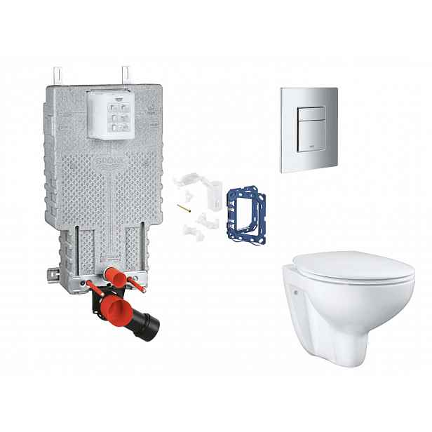 Grohe Uniset - Set předstěnové instalace, klozetu, sedátka SoftClose, tlačítka Skate Cosmopolitan a sady pro vhazování tablet, chrom SANI15BB2113