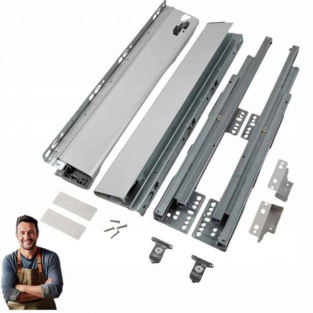 Šuplík Hafele Matrix S35 550 mm nízká H-84 Nosnost 35 kg Šedá