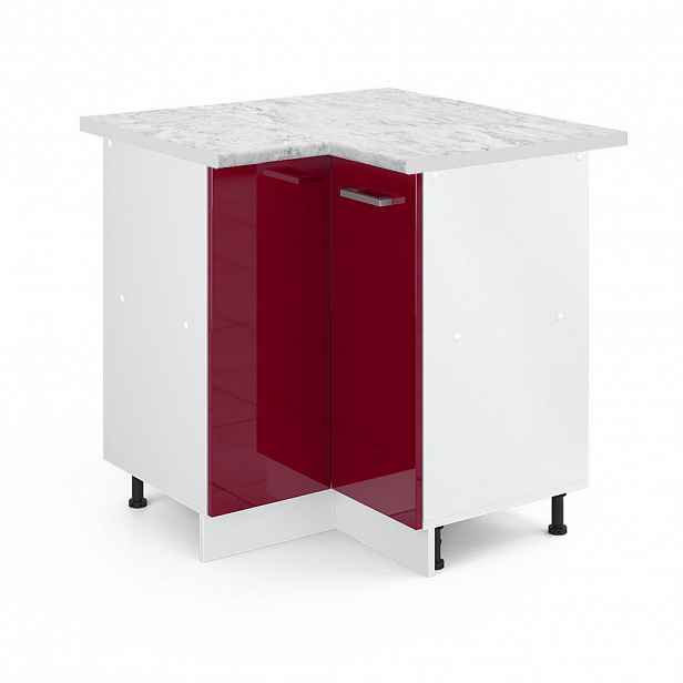 Vicco ROHOVÁ SKŘÍŇKA R-Line Červená vysoký lesk 75.6 cm s pracovní deskou