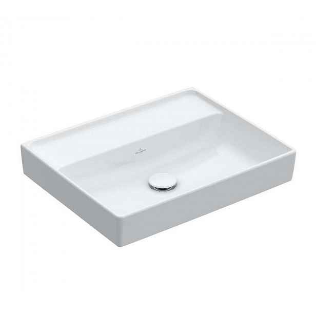 Villeroy & Boch Collaro - Umyvadlo 55x44 cm, bez přepadu, bez otvoru pro baterii, CeramicPlus, Stone White 4A3358RW
