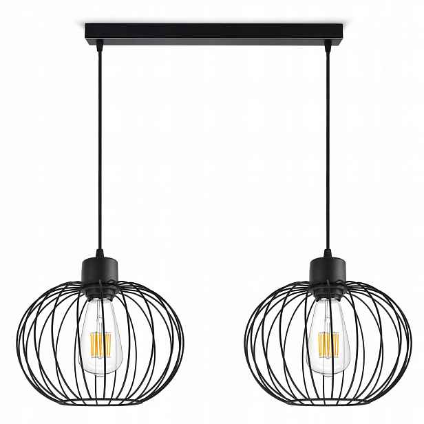 Závěsná lampa Lustr Černá Drátěné Led koule