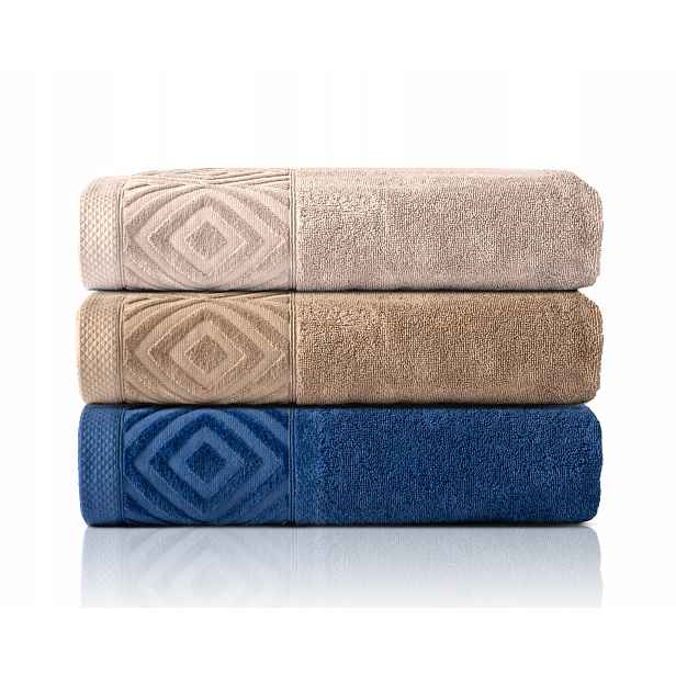 Sada 3ks ručníků 70x140 Paula Perlový Taupe Tmavě modrý 550 g