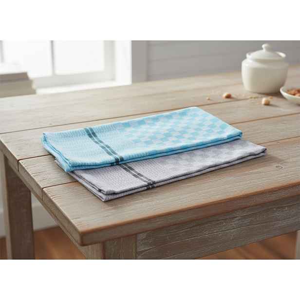 SET 2 kusů utěrka LUIZ světle šedá/tyrkysová 50x70 cm 100% bavlna MyBestHome cena za 2 kusy
