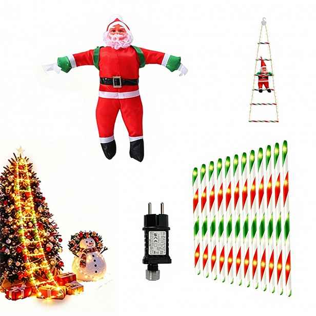 Vánoční Led Světýlka Žebřík 300 CM 8 Režimů Mikuláš