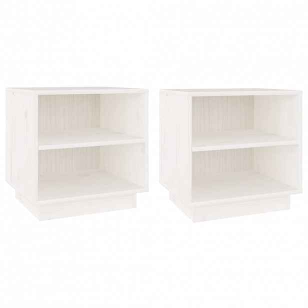 vidaXL Noční stolky 2 ks bílé 40 x 34 x 40 cm masivní borové dřevo