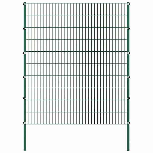 vidaXL Plotový panel se sloupky železný 176,5 x 200 cm zelený