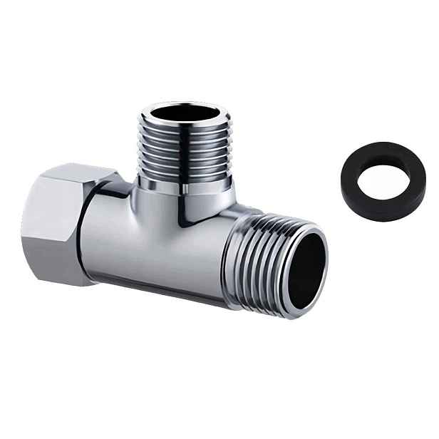 50 pcs T-rozdělovač 3/8" chromovaný s gumovou podložkou, rozdělovač na kohoutek
