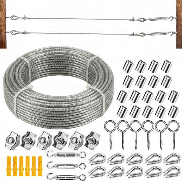 50M X 2Mm Lano Z Nerezové Oceli Odolné vůči korozi pro zahradní mřížku