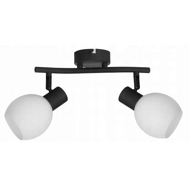 Dvojitá nástěnná lampa nad zrcadlo, černá, bílá stínidla s regulací Cortez, chodba