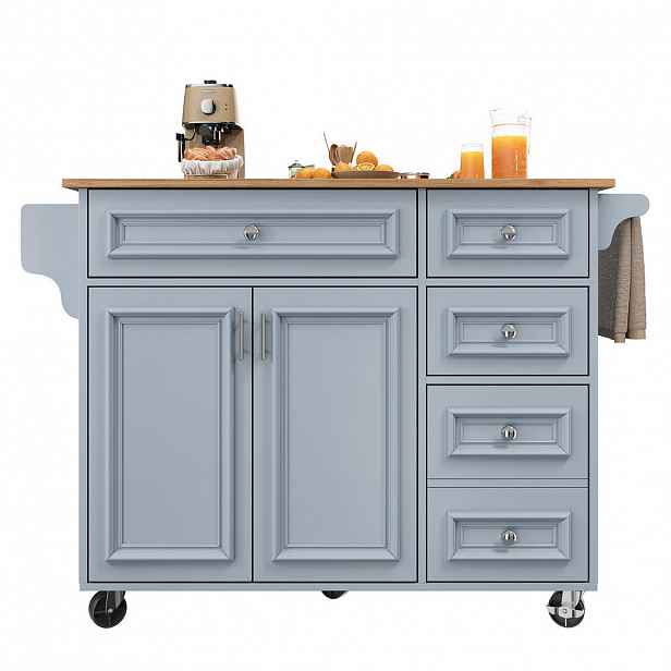 FLIEKS KUCHYŇSKÝ VOZÍK 110x45–75x92cm Úložný Modrý