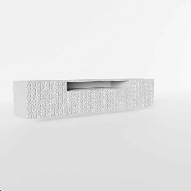 MASSENO ZÁVĚSNÝ TV STOLEK ROVA, 200/41/40 cm, bílý