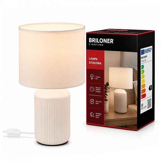 Noční lampa E27 stolní Bílá Keramická s tienidlem Do Ložnice Obývacího pokoje