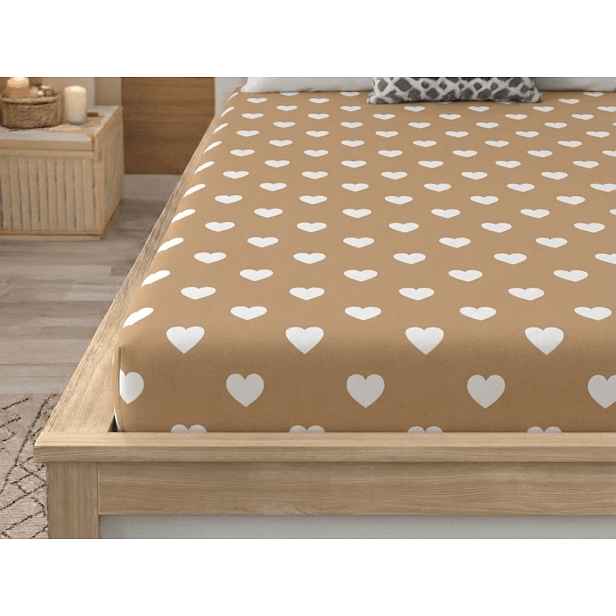 Prostěradlo z mikrovlákna CARAMHEART hnědé 90x200 cm