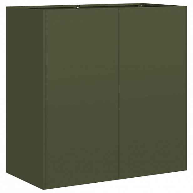vidaXL Truhlík olivově zelený 80x40x80 cm ocel válcovaná za studena