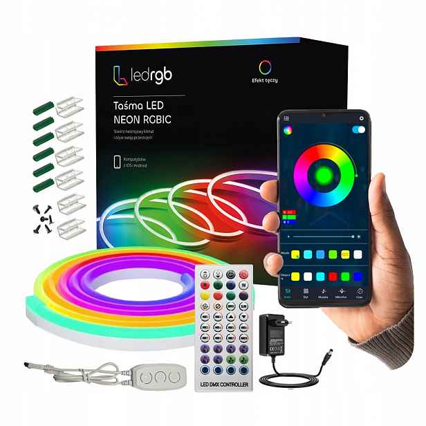 Led Pásek 5M Neon 5050 Rgbic Bluetooth Aplikace Dálkový Ovladač Duha Set 60LED/M