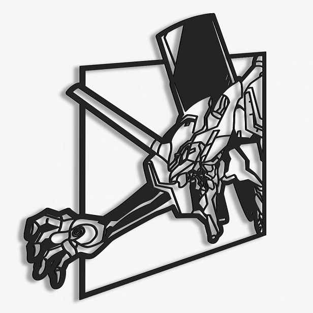 Dřevěný 3D obraz Anime Evangelion Eva 01 Nástěnná Dekorace Dárek