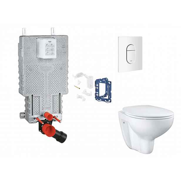 Grohe Uniset - Set předstěnové instalace, klozetu, sedátka SoftClose, tlačítka Arena Cosmopolitan a sady pro vhazování tablet, alpská bílá SANI15BB311