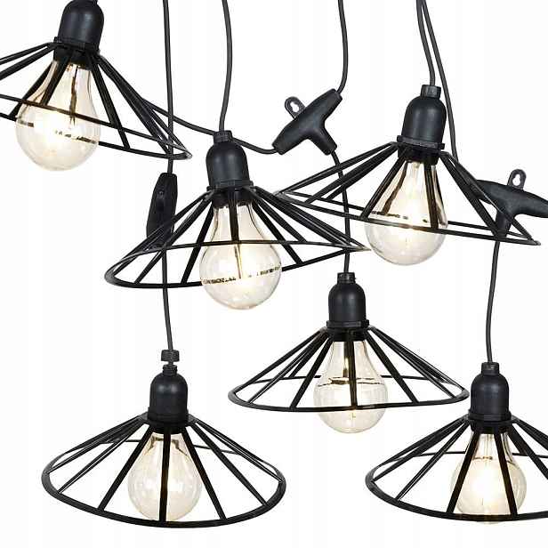 Led zahradní girlanda 5,5 m, 6 žárovek IP44 s časovačem
