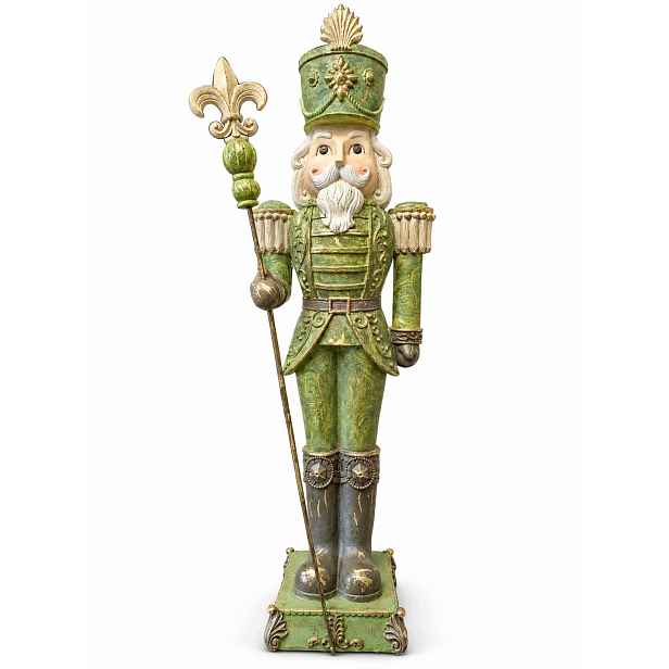 louskáček Figurka Zelená Figurka s Berlem Sváteční Dekorace