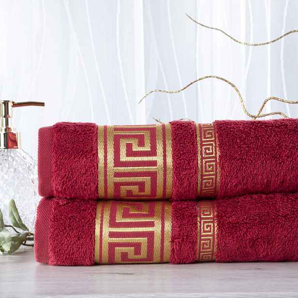 Sada 2 kusů bambusových ručníků ROMA vínová 50 x 100 cm
