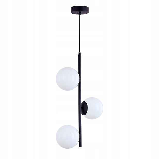 stropní svítidlo Led Závěsný lustr Černá Bílá Kuli E27 Moderní loft