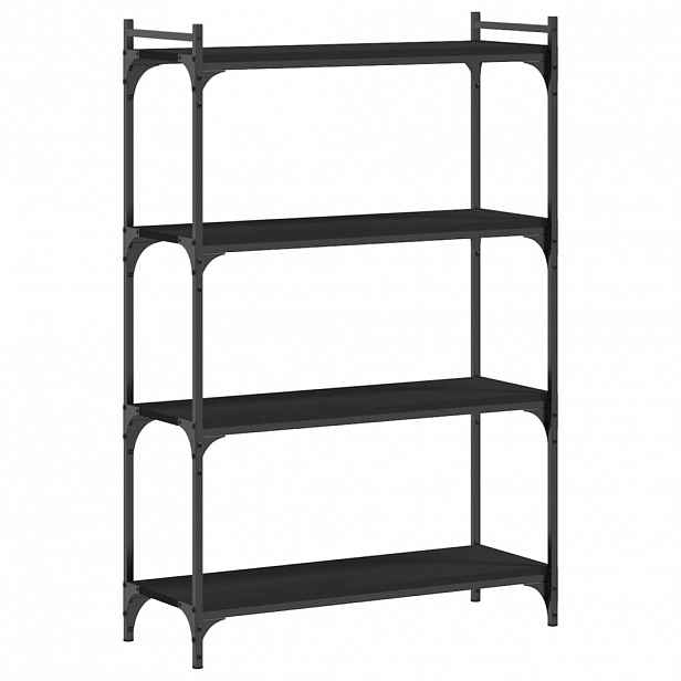 vidaXL Knihovna se 4 policemi černá 80 x 30 x 120 cm kompozitní dřevo