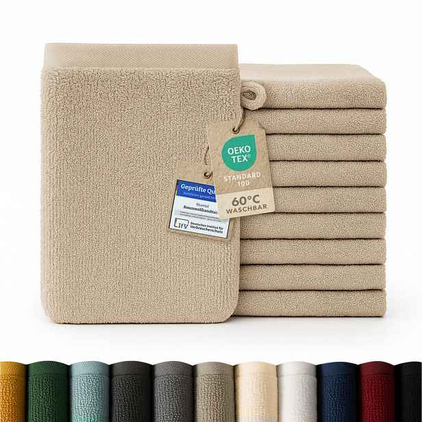 Blumtal ŽÍNKA sada 10 ks, 10x žínka 15/20 cm, taupe