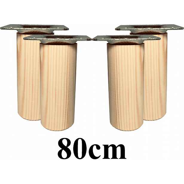 Dřevěné Nožky soustružené 80 cm, sada 4 plechy