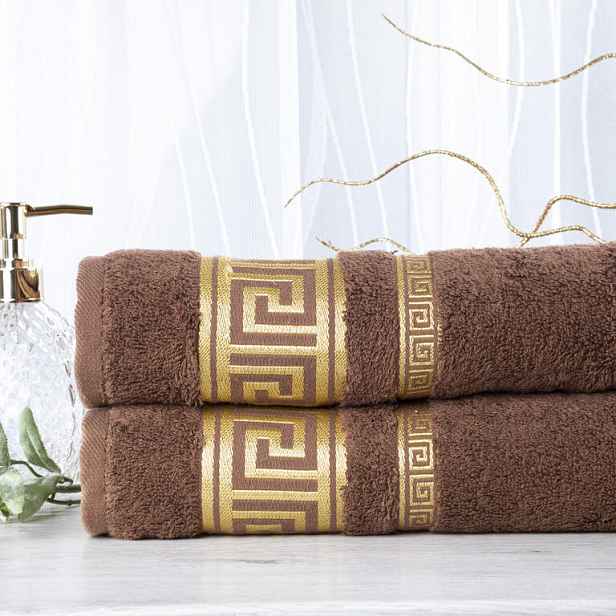Sada 2 kusů bambusových ručníků ROMA tmavě hnědá 50 x 100 cm