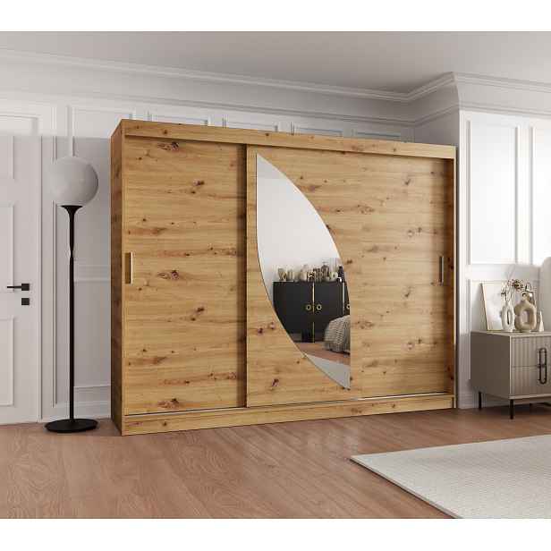 Šatní skříň Abi Milo Rozměry: 250 cm, Barva korpusu + barva dveří: Dub artisan + Dub artisan