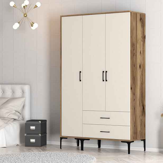 Šatní skříň Kumsal ST - Walnut, Cream