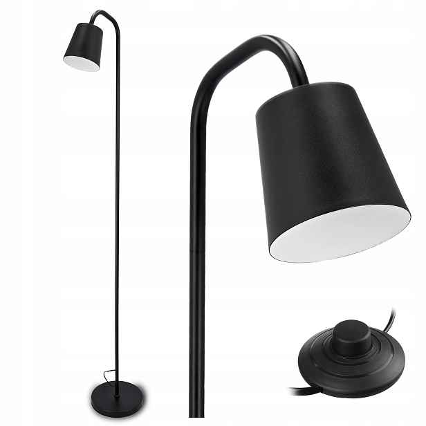 Stojací Led lampa na čtení Noční 1X E27 Vypínač 163 cm