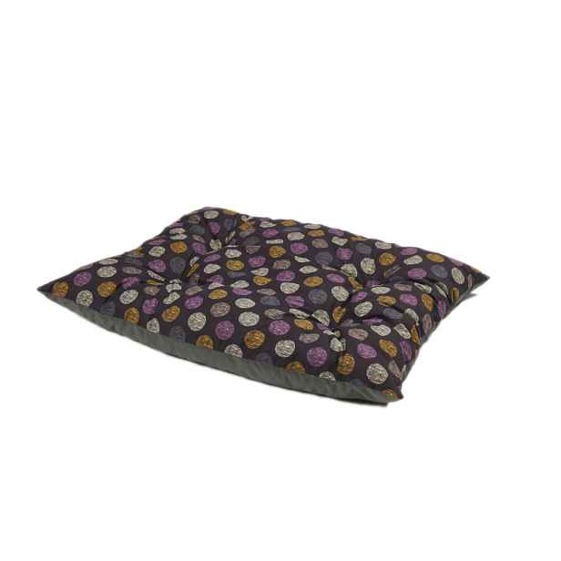 TOP Multifunkční polštář velikost S 52x42 - Fialová kolečka/Šedý