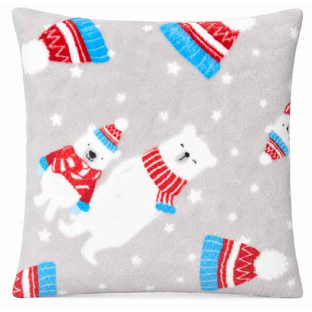 Vánoční povlak na polštář WINTER PETS medvěd 40x40 cm,