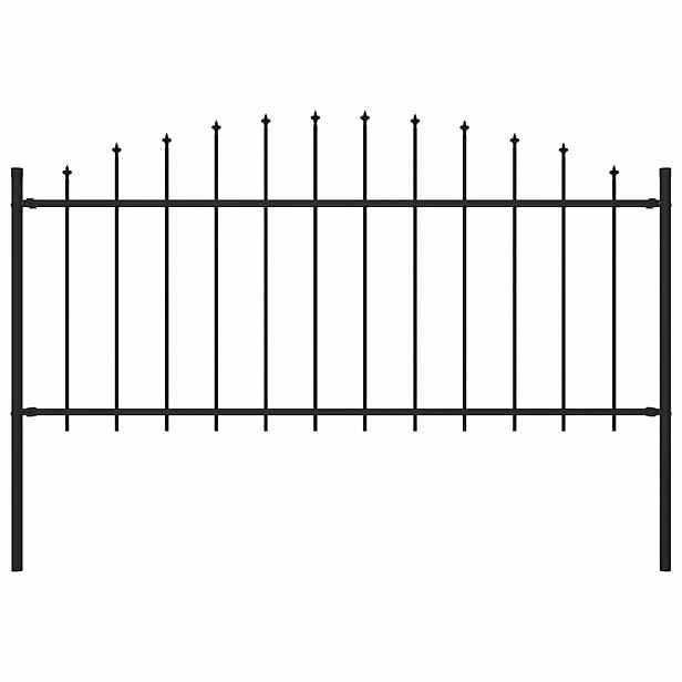 vidaXL Zahradní plot Woerden s kopím nahoře ocelový 170 x 75 cm černý