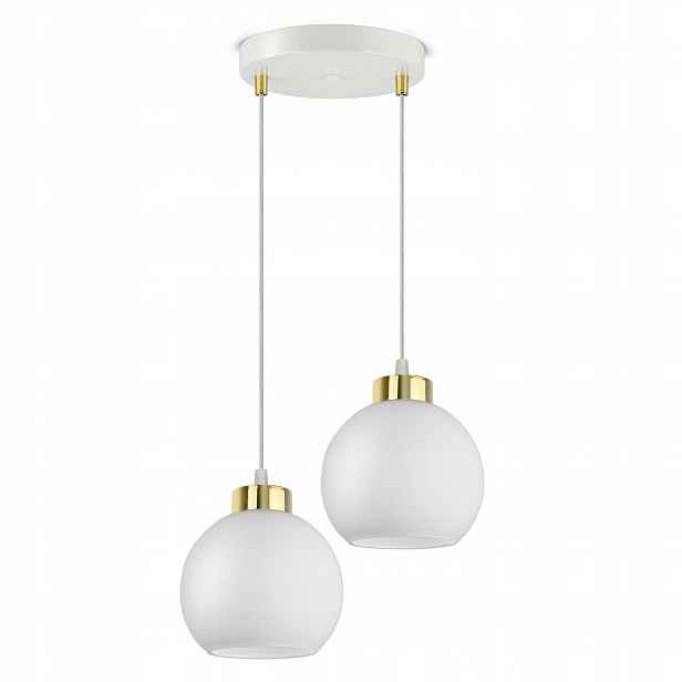 Závěsná stropní lampa Lustr Bílá Skleněné koule Bílé sklo EZ2 Led E27