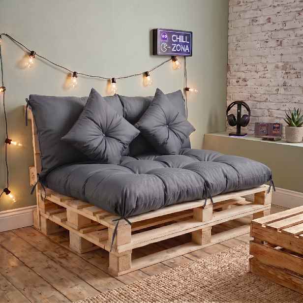Interiérový polstr na palety CHILL ZONE 23 relax, gaming, mladé bydlení šedá Mybesthome