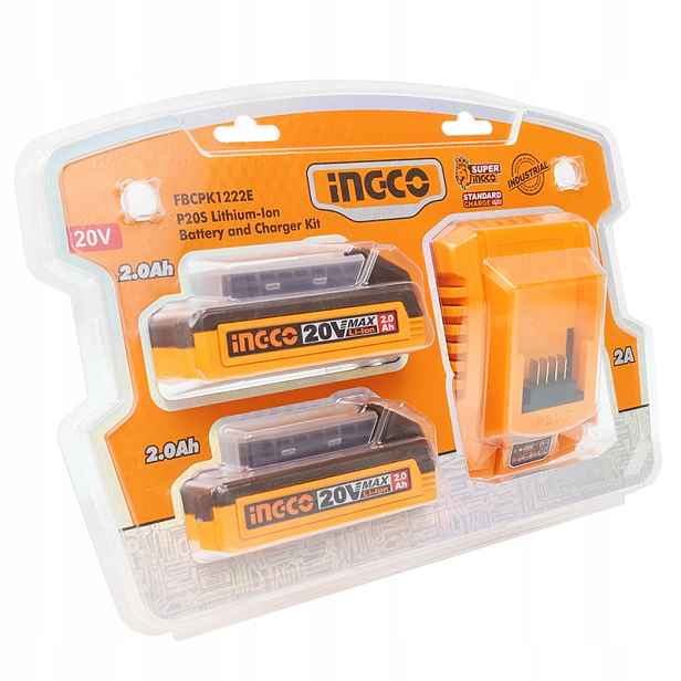 Napájecí sada 2x akumulátor lithium-iontový 20V 2Ah nabíječka 4A